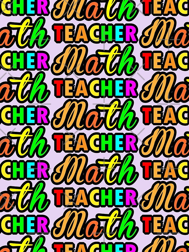 Thumbnail 3 of 3, Scarf, Math Teacher Typographic Multi Color Text Design for Math Teachers designed and sold by ArtoDesignPro.
