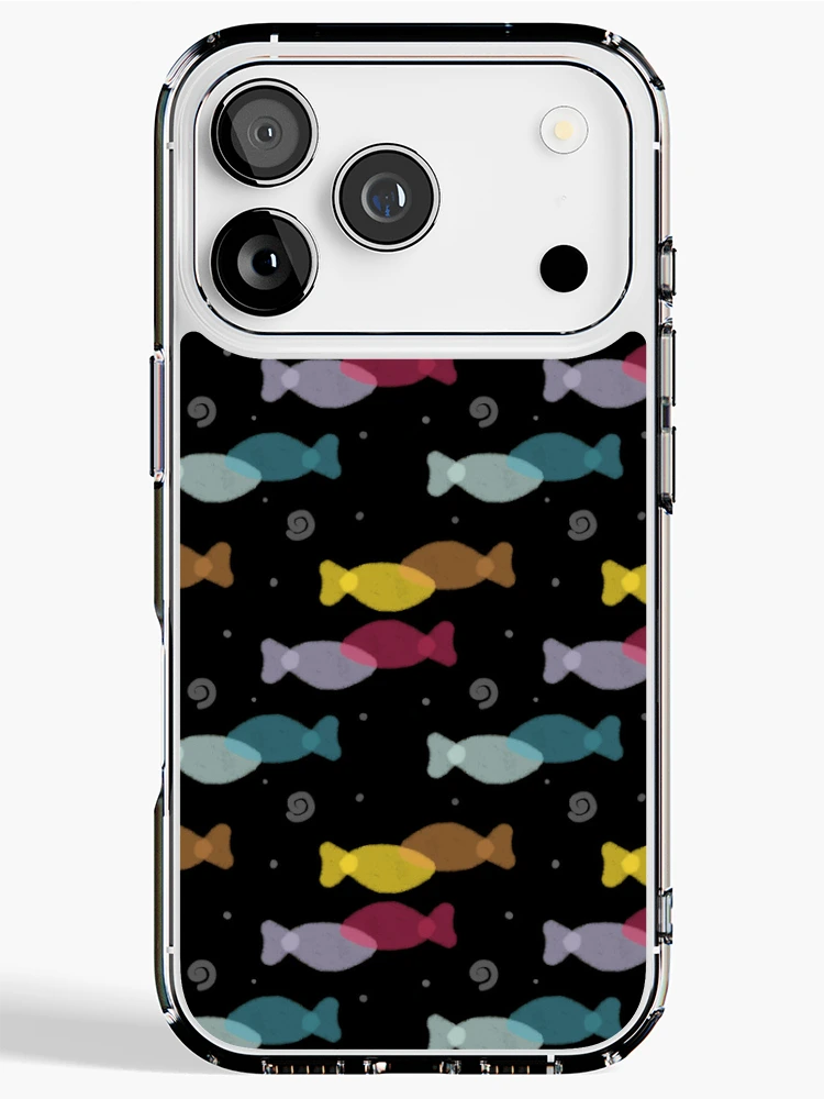 Thumbnail 1 of 5, iPhone Case, Fishy Dark Pattern designed and sold by InversionGraph.