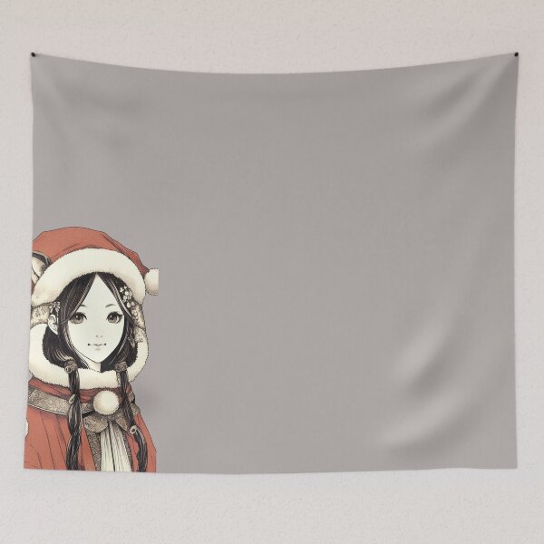 Item preview, Christmas Anime Girl as Santa Claus with Santa Hat | Santa Sexy Girl Female Santa Cute Cat Girl designed and sold by FestivePalette.