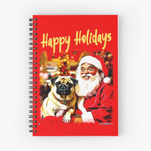Item preview, Pug HAPPY HOLIDAYS 34 designed and sold by RedBluffTraders.