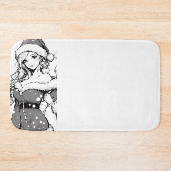 Item preview, Monochrome Anime Girl Christmas as Santa Claus with Santa Hat | Santa Sexy Girl Female Santa Cute designed and sold by FestivePalette.