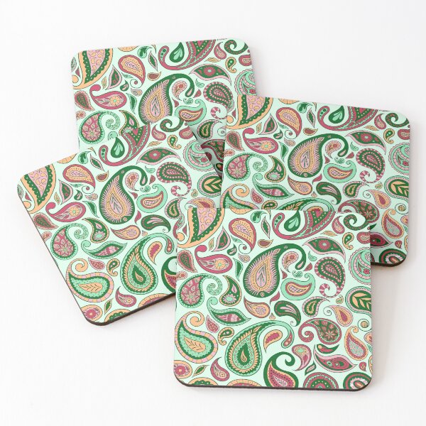 Item preview, Green and Pinks Paisley Surface Design: T-Shirts, Dresses, Home Décor and More | 6 Colour Options Available designed and sold by SemDesigns1.