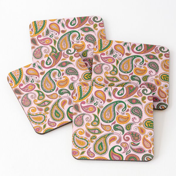 Item preview, Orange, Pink and Green Paisley Surface Design: T-Shirts, Dresses, Home Décor and More | 6 Colour Options Available designed and sold by SemDesigns1.