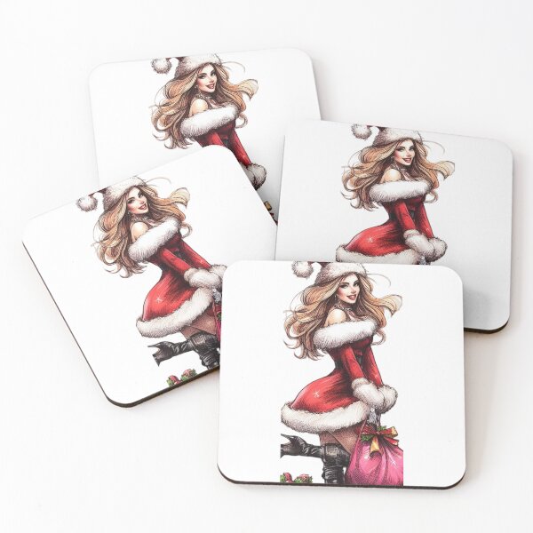 Item preview, Sexy Girl Christmas as Santa Claus with Santa Hat | Santa Sexy Girl Female Santa Naughty Santa designed and sold by FestivePalette.