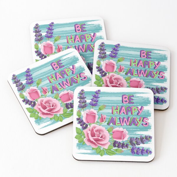Item preview, Be Happy Always / Roses / Lavender / Text designed and sold by Ayesha Saleem.