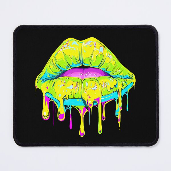 Item preview, Dripping yellow girl lip - kissing mouth designed and sold by WallGemsArt.
