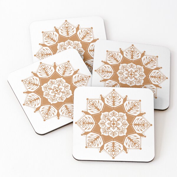 Item preview, Poinsettia Mandala - Snow + Rust designed and sold by Irene Estelle.
