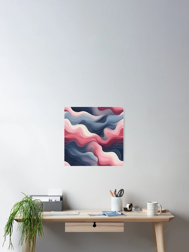 Thumbnail 2 of 3, Poster, Elegant Ripple Waves Abstract Pattern designed and sold by VectorPlace.