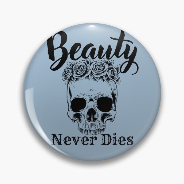Item preview, Floral skull beauty never dies vintage graphic art designed and sold by PellSilversmith.