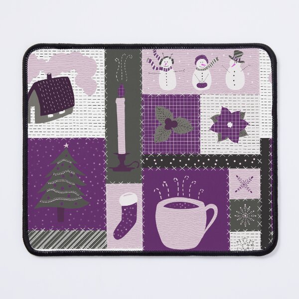 Item preview, Elegant Christmas Patchwork Pattern (Dashing Purple, Fern Green, Snowy White) designed and sold by ‧͙⁺˚*･༓☾ Moon Saikia ☽༓･*˚⁺‧͙.