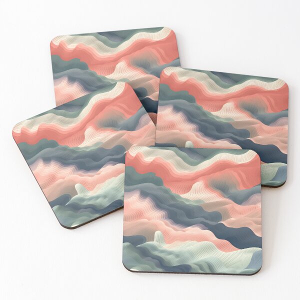 Item preview, Layered Waves Abstract Landscape designed and sold by VectorPlace.