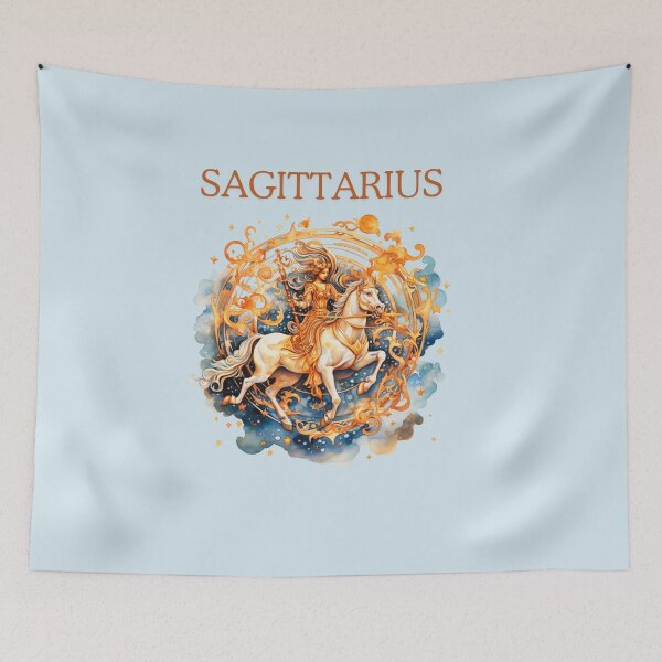 Item preview, Sagittarius Zodiac- Horescope/SunSign Theme  on light blue back ground designed and sold by CosmicNook1.
