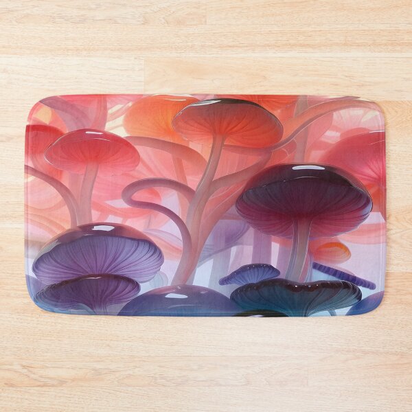 Item preview, Glassy, ​​pastel 3D mushrooms, part 1 - expressive botanical pattern. designed and sold by My-fake-places.