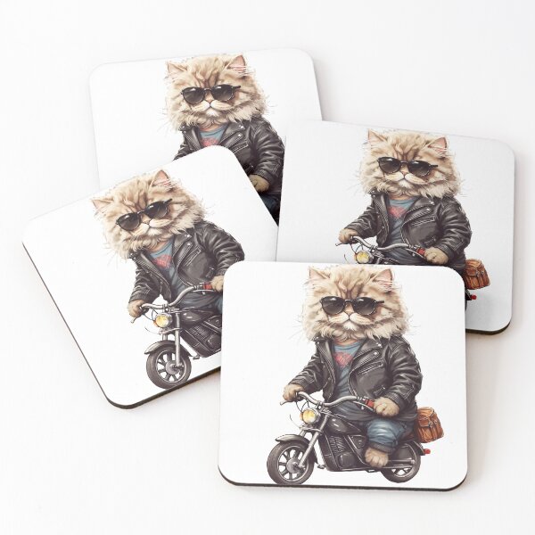 Item preview, a Cute Persian Cat  riding a motorcycle designed and sold by chathai.