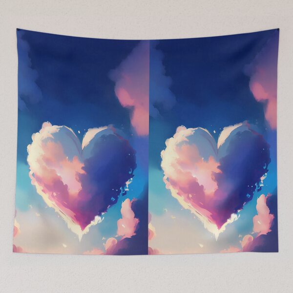 Item preview, Astral Embrace: Heart Shaped Cloud in a Celestial Tapestry designed and sold by EvaAngel.