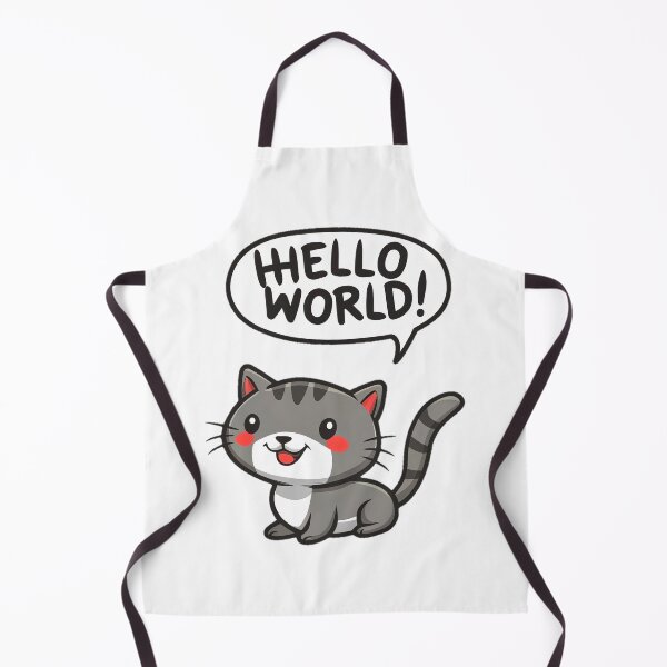 Item preview, A cheerful cat with a "Hello World designed and sold by ShounenGifts.