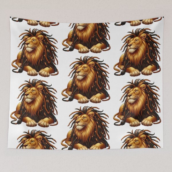 Aperçu de l'œuvre Lion avec des dreadlocks créée et vendue par Carly Gough.