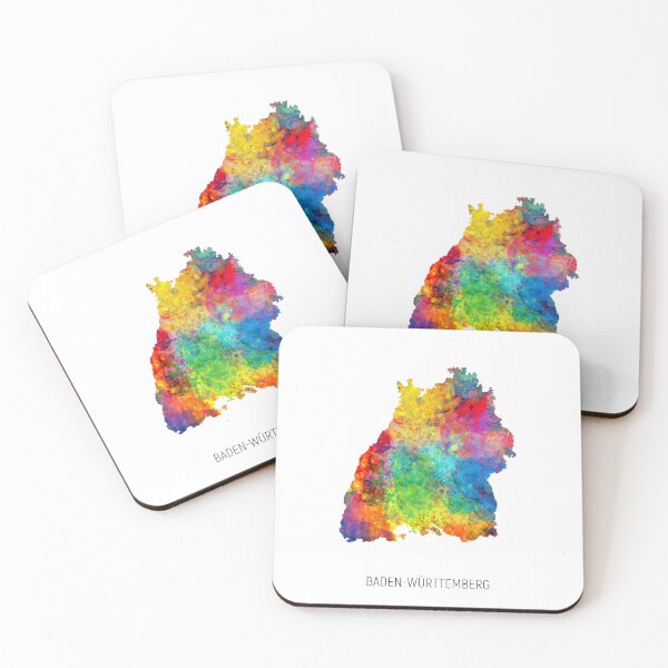 Artikelvorschau, Aquarellkarte Baden-Württemberg entworfen und verkauft von ArtPrints.