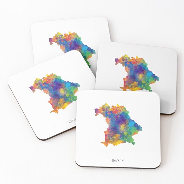 Artikelvorschau, Bayern-Aquarellkarte entworfen und verkauft von ArtPrints.