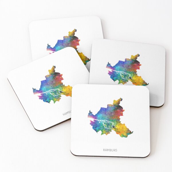 Item preview, Hamburg Watercolor Map designed and sold by ArtPrints.