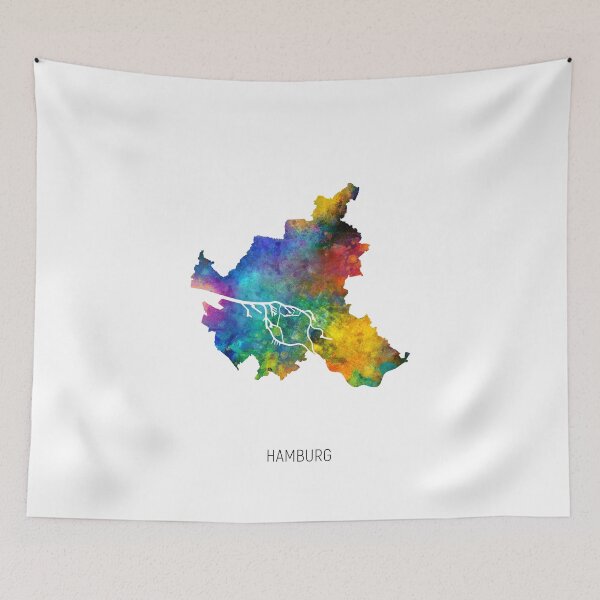 Item preview, Hamburg Watercolor Map designed and sold by ArtPrints.