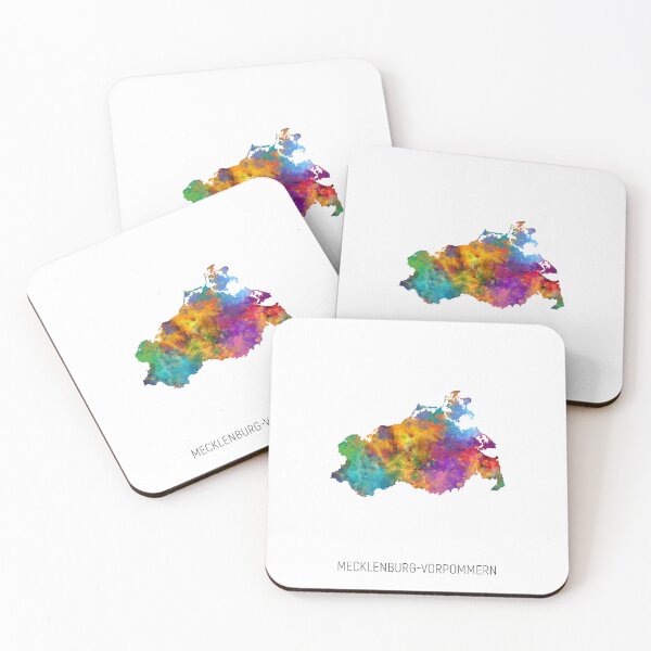 Item preview, Mecklenburg-Vorpommern Watercolor Map designed and sold by ArtPrints.