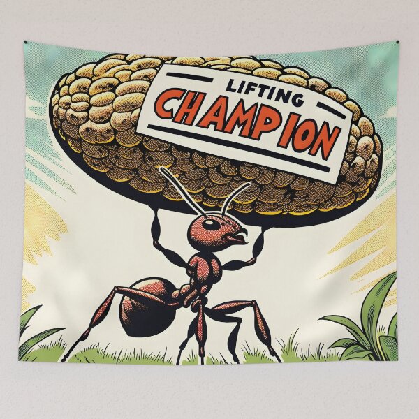 Item preview, Ant's Herculean Feat Illustrated designed and sold by VectorPlace.