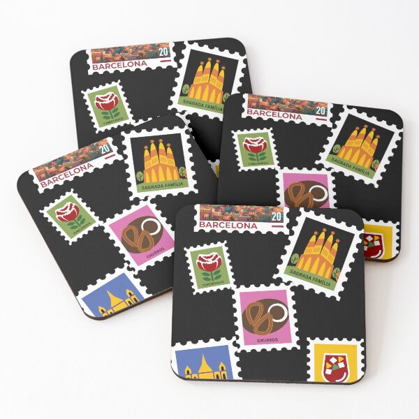 Item preview, Barcelona stamps - travel lovers designed and sold by BloomingByL.