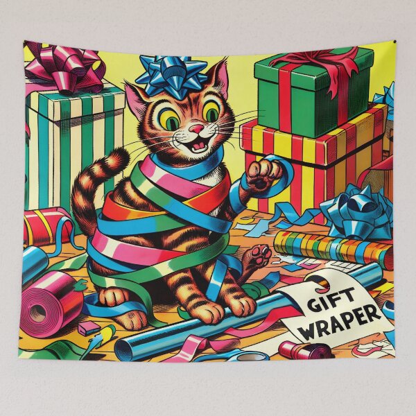 Item preview, Festive Feline's Wrapping Shenanigans designed and sold by VectorPlace.