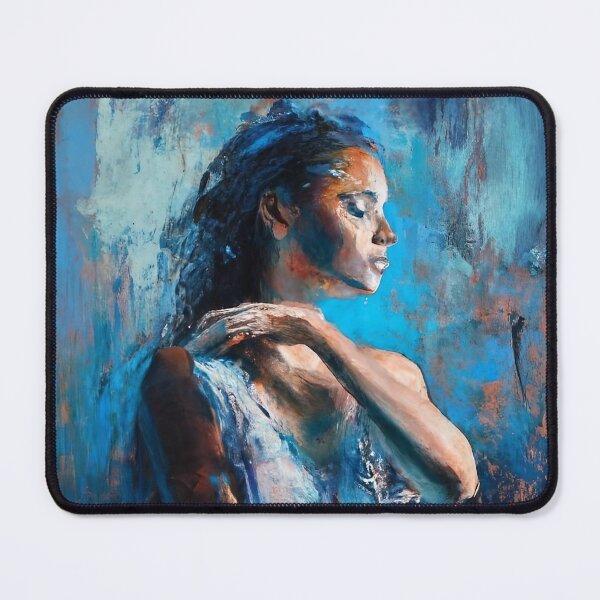 Item preview, A blue toned painting of a woman designed and sold by Aktio Design.