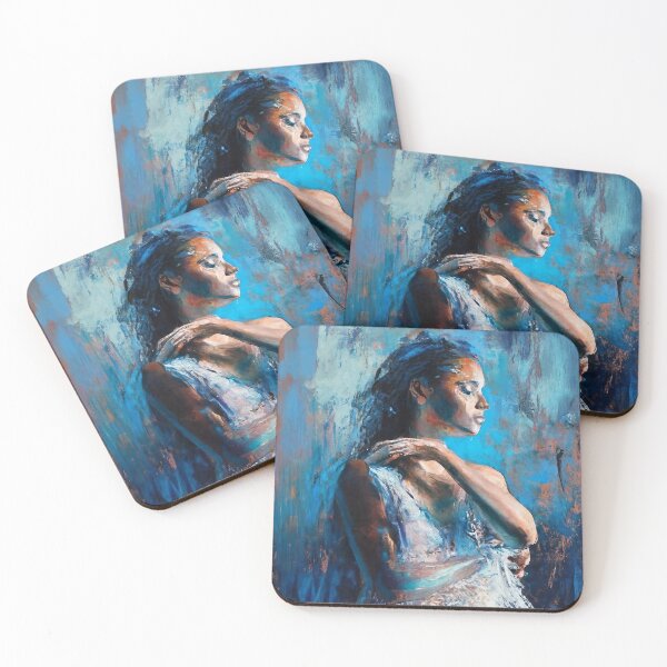Item preview, A blue toned painting of a woman designed and sold by Aktio  Design.