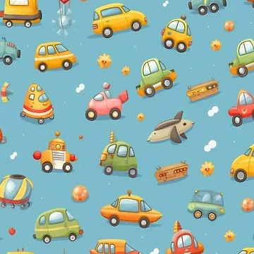 Artwork thumbnail, Cartoon Vehicle Pattern by DigiMagicStore