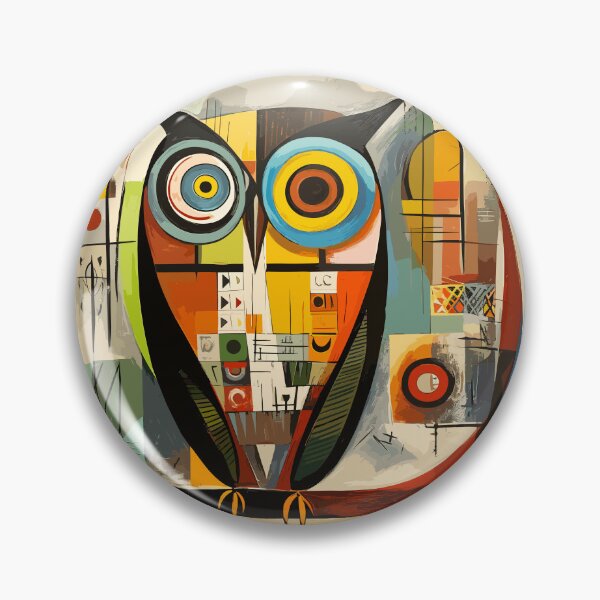 Item preview, Geometric abstract owl, art color illustration designed and sold by Niktarka.