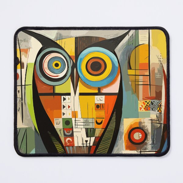 Item preview, Geometric abstract owl, art color illustration designed and sold by Niktarka.