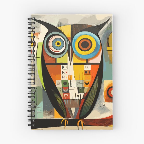 Item preview, Geometric abstract owl, art color illustration designed and sold by Niktarka.