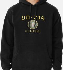DD-214 U.S. Army Alumni Shirt for a Retired Hero Insignia/Seal Distressed Pullover Hoodie