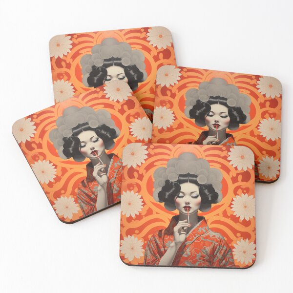 Item preview, Japanese Smoking Girl 2 Orange designed and sold by Meeheemaha.