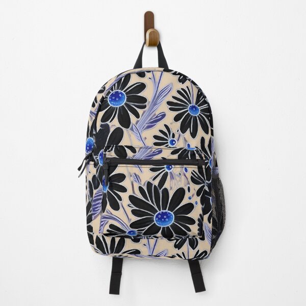 Item preview, Modern Cottage Core Black And Blue Daisies designed and sold by Sizani.