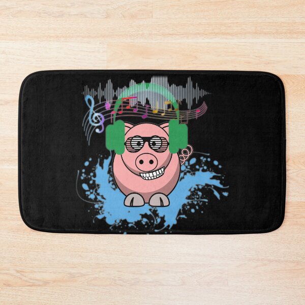 Item preview, Happy piggy loves music designed and sold by InverseArt.