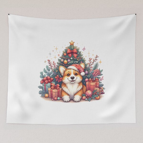 Item preview, Corgi Christmas Tree designed and sold by GalaxyGraffiti.