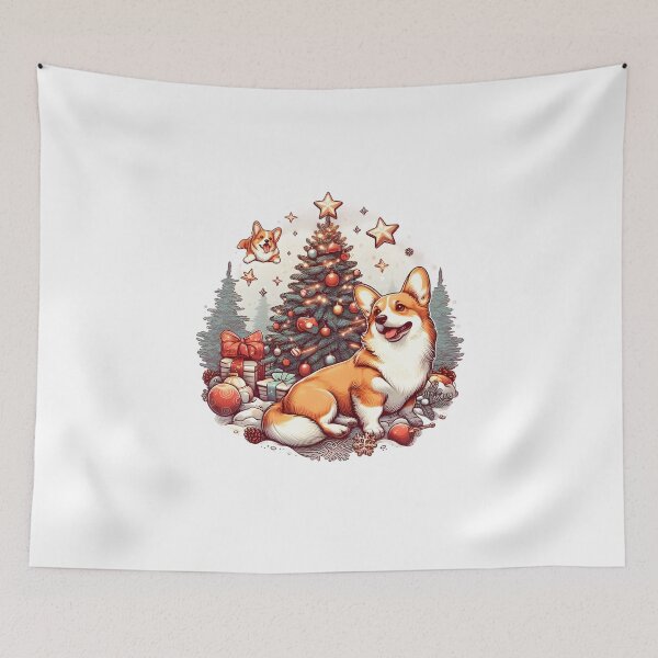 Item preview, Corgi Christmas Tree designed and sold by GalaxyGraffiti.