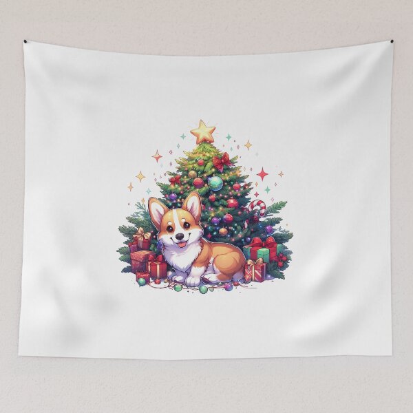 Item preview, Corgi Christmas Tree designed and sold by GalaxyGraffiti.