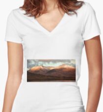 Sunrise Rannoch Moor Women's Fitted V-Neck T-Shirt
