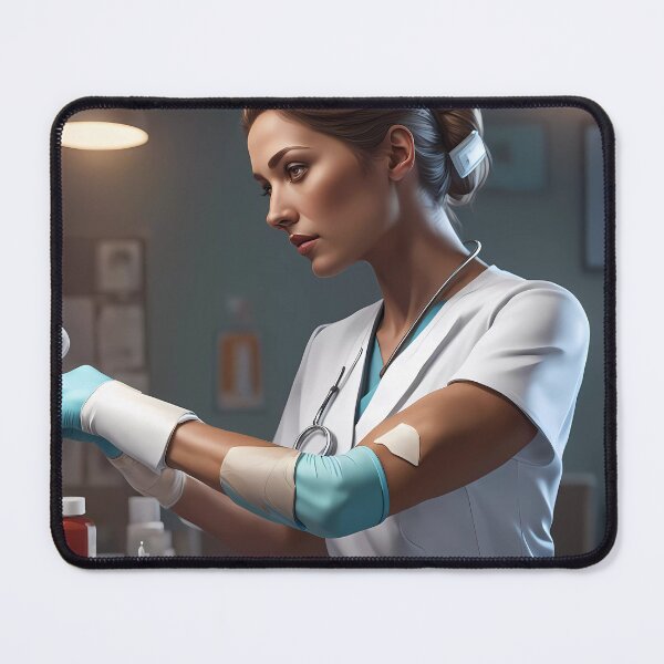 Item preview, Nurse caring for a patient designed and sold by Colin Bentham.