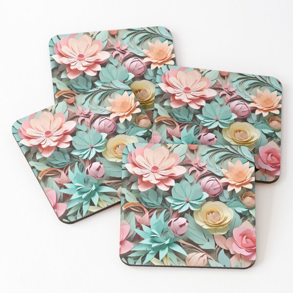 Item preview, flowers paper craft pastel sharp seemless pattle designed and sold by thima shop.