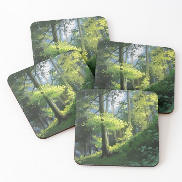 Item preview, light scattering through leaves - landscape painting designed and sold by PP-Patterns.