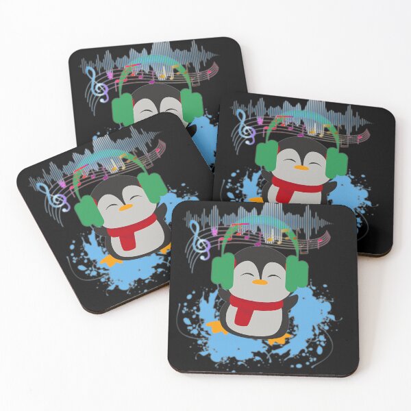 Item preview, Happy pinguin loves music designed and sold by InverseArt.