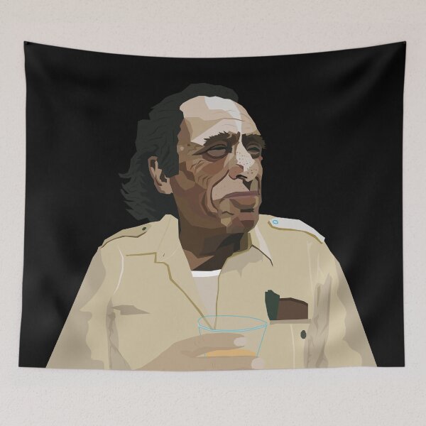 Item preview, Charles Bukowski's Spirit: Wearable Wisdom Portrait Art designed and sold by Boogosh.