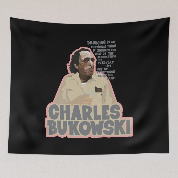Item preview, Charles Bukowski Portrait: Embracing the Subversive Spirit of Critical Thinking and Whiskey designed and sold by Boogosh.