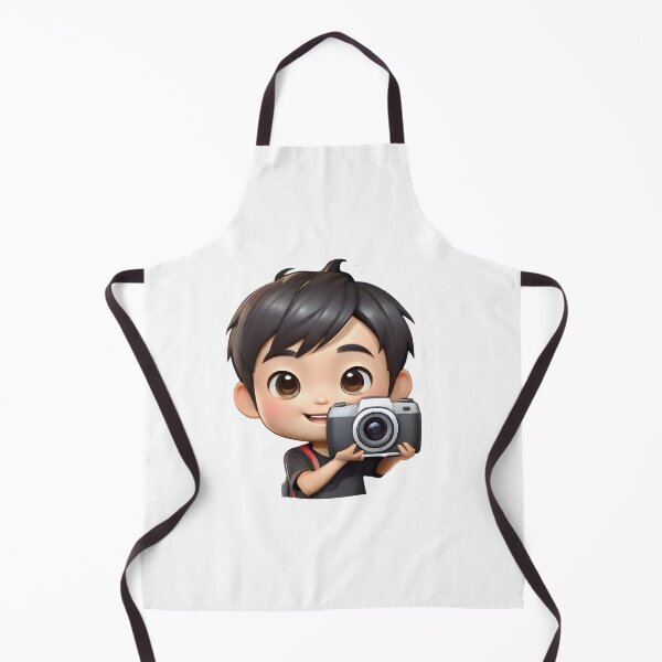 Item preview, Asian happy cute boy photographer wear cap with camera. designed and sold by athurbubble.